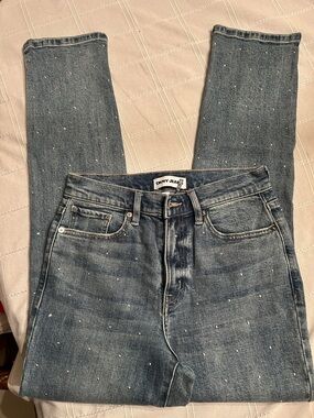 DKNY Dark Blue High-Rise Jeans with Stud Details